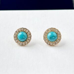 Turquoise Cabochon Stud Earrings